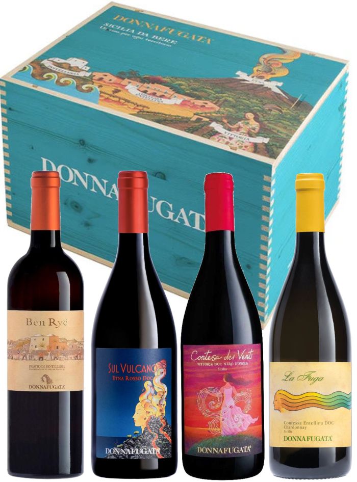 CONFEZ. SICILIA DA BERE 4 BOTT. DONNAFUGATA CONFEZ. SICILIA DA BERE 4 BOTT. DONNAFUGATA