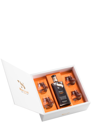 Cofanetto Sanremo con amaro e calici Mantovani